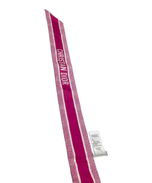 Christian Dior（クリスチャン ディオール）Christian Dior (クリスチャン ディオール) ツイルスカーフ　ミッツァ スカーフ　トワル ドゥ ジュイ ソヴァージュ シルクツイル ピンク×ホワイトの古着・服飾アイテム