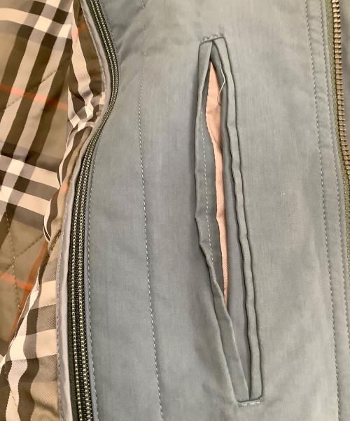 Burberry's（バーバリー）Burberry's (バーバリー) ライナー付ジップコート　裏地チェック カーキ サイズ:Mの古着・服飾アイテム