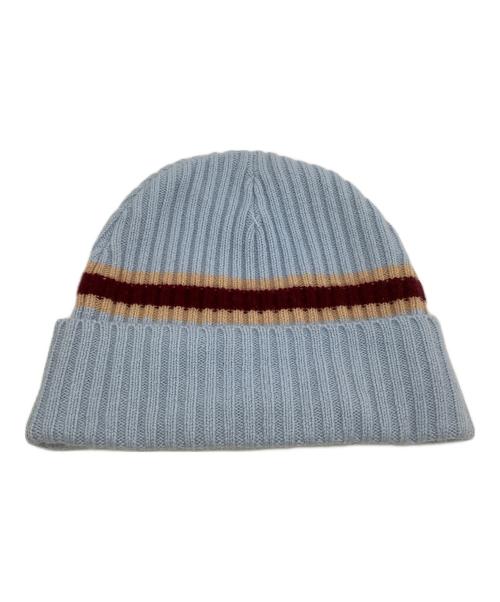 SUPREME（シュプリーム）SUPREME (シュプリーム) ニット帽 Stripe Cashmere Beanie 23AW ブルーの古着・服飾アイテム