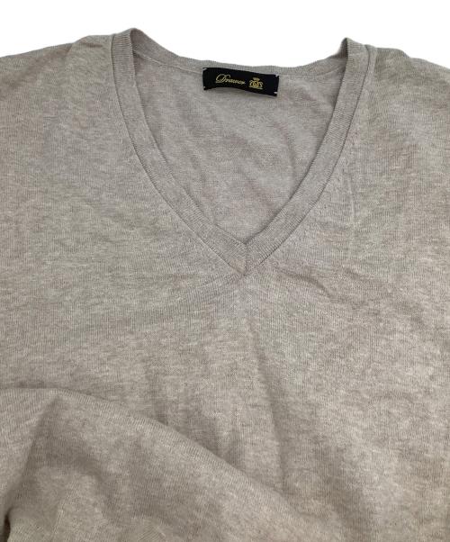 DRAWER（ドゥロワー）DRAWER (ドゥロワー) 長袖ワンピース　14Gコットン ニット ドッキング プリーツワンピース ベージュ サイズ:表記なしの古着・服飾アイテム