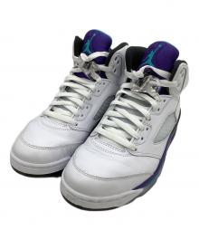 NIKE（ナイキ）の古着「ハイカットスニーカー Air Jordan 5 Retro Grape」｜ホワイト×パープル