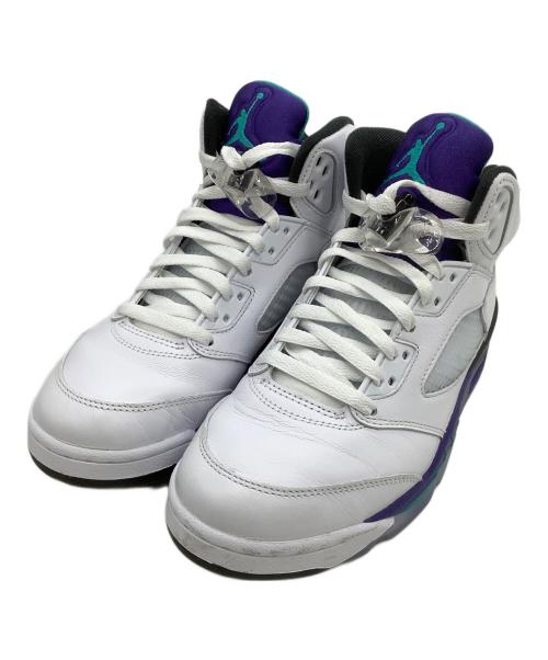 NIKE（ナイキ）NIKE (ナイキ) ハイカットスニーカー Air Jordan 5 Retro Grape ホワイト×パープル サイズ:25.5の古着・服飾アイテム
