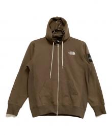 THE NORTH FACE（ザ ノース フェイス）の古着「ジップパーカー　スクエアロゴフルジップ」｜ブラウン