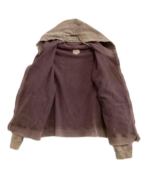KAMIYA（カミヤ）KAMIYA (カミヤ) ジップパーカー　ROPE/Bleached Zip-up Hooded Sweatshirt ブラウン サイズ:Sの古着・服飾アイテム