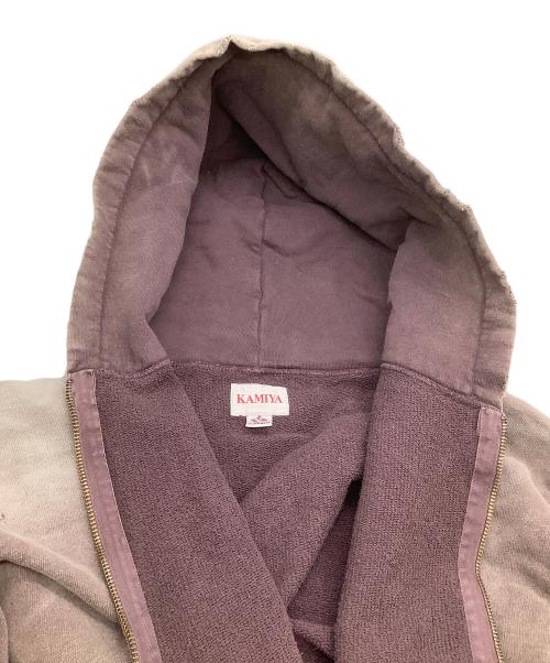 KAMIYA（カミヤ）KAMIYA (カミヤ) ジップパーカー　ROPE/Bleached Zip-up Hooded Sweatshirt ブラウン サイズ:Sの古着・服飾アイテム