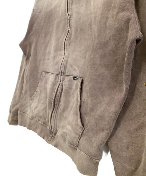 KAMIYA（カミヤ）KAMIYA (カミヤ) ジップパーカー　ROPE/Bleached Zip-up Hooded Sweatshirt ブラウン サイズ:Sの古着・服飾アイテム