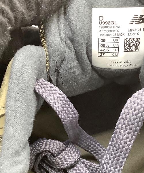 NEW BALANCE（ニューバランス）NEW BALANCE (ニューバランス) スニーカー 992 カーキ サイズ:27の古着・服飾アイテム