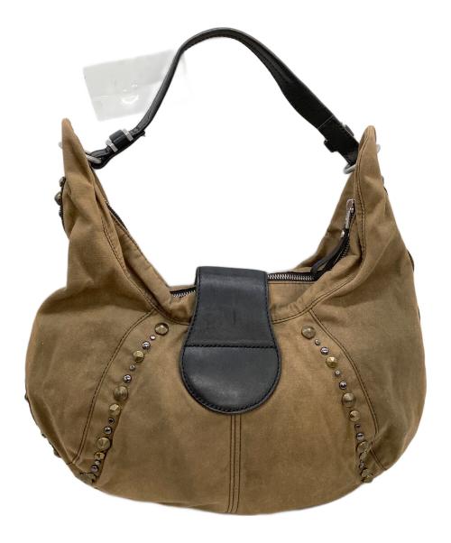 DIESEL（ディーゼル）DIESEL (ディーゼル) ハーフムーンショルダーバッグ ブラウンの古着・服飾アイテム