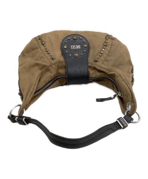 DIESEL（ディーゼル）DIESEL (ディーゼル) ハーフムーンショルダーバッグ ブラウンの古着・服飾アイテム