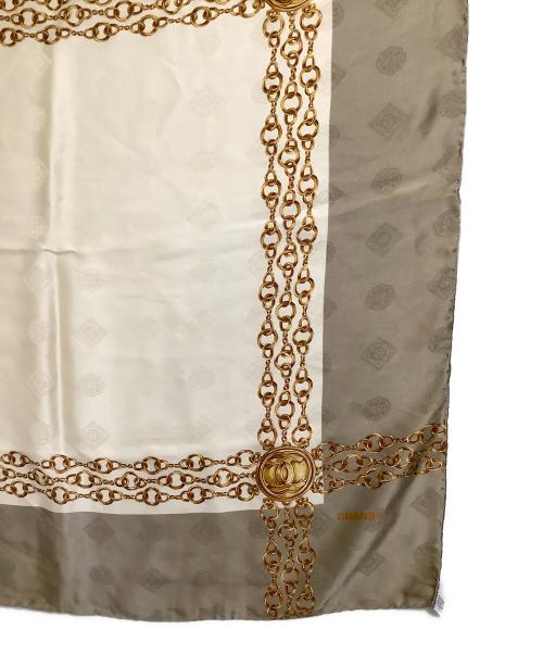 CHANEL（シャネル）CHANEL (シャネル) スカーフ ベージュ×ホワイトの古着・服飾アイテム