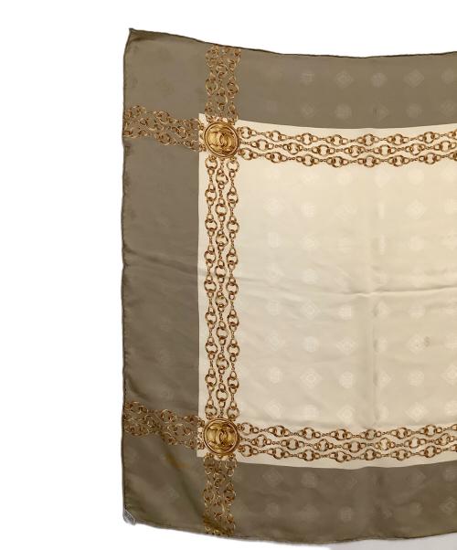 CHANEL（シャネル）CHANEL (シャネル) スカーフ ベージュ×ホワイトの古着・服飾アイテム