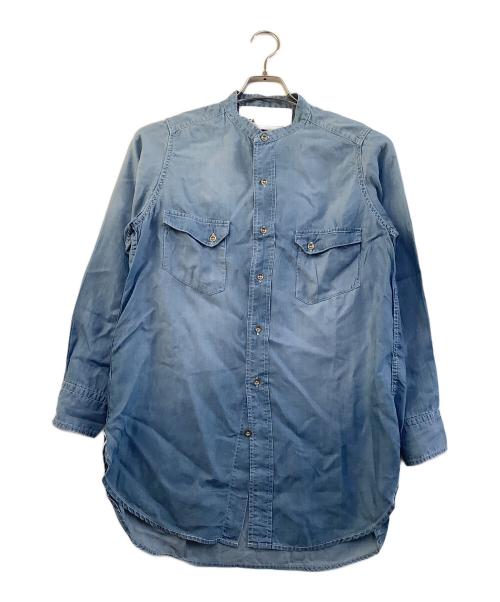 ticca（ティッカ）ticca (ティッカ) 長袖シャツ　ノーカラーテンセルデニムシャツ ブルー サイズ:2の古着・服飾アイテム