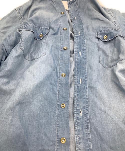 ticca（ティッカ）ticca (ティッカ) 長袖シャツ　ノーカラーテンセルデニムシャツ ブルー サイズ:2の古着・服飾アイテム