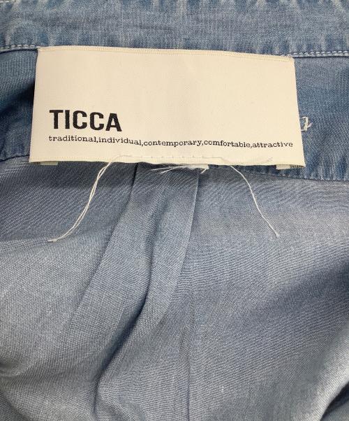 ticca（ティッカ）ticca (ティッカ) 長袖シャツ　ノーカラーテンセルデニムシャツ ブルー サイズ:2の古着・服飾アイテム