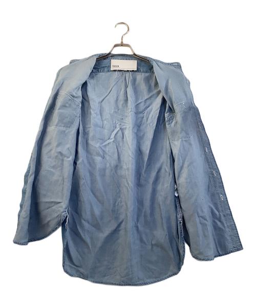 ticca（ティッカ）ticca (ティッカ) 長袖シャツ　ノーカラーテンセルデニムシャツ ブルー サイズ:2の古着・服飾アイテム