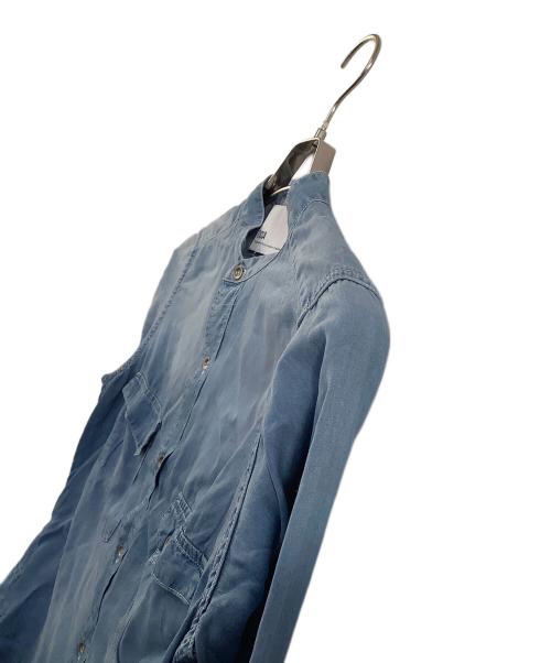 ticca（ティッカ）ticca (ティッカ) 長袖シャツ　ノーカラーテンセルデニムシャツ ブルー サイズ:2の古着・服飾アイテム