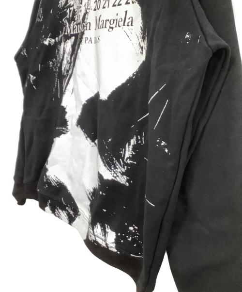 Maison Margiela（メゾンマルジェラ）Maison Margiela (メゾンマルジェラ) プルオーバーパーカー　DIAGONAL PAINT EFFECT HOODIE　20AW ブラック×ホワイト サイズ:46の古着・服飾アイテム