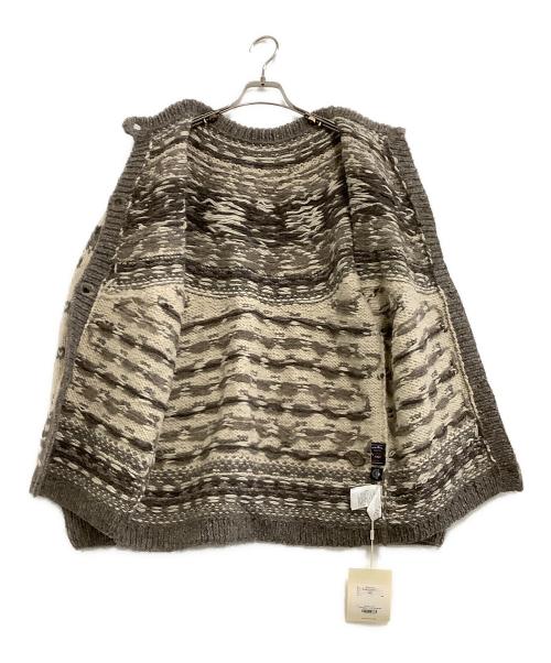Sea Room lynn（シールームリン）Sea Room lynn (シールームリン) 厚手カーディガン 	NPL HMヴィンテージフラワー2wayニット グレー×ベージュ サイズ:free 未使用品の古着・服飾アイテム