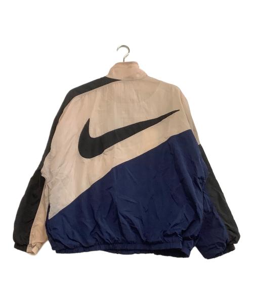 NIKE（ナイキ）NIKE (ナイキ) ナイロンジャケット　銀タグ ベージュ×ネイビー サイズ:XLの古着・服飾アイテム