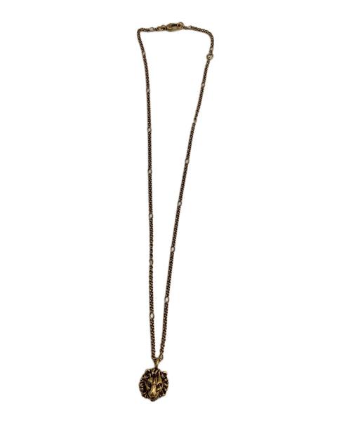 GUCCI（グッチ）GUCCI (グッチ) ライオンヘッドネックレス ゴールドカラーの古着・服飾アイテム