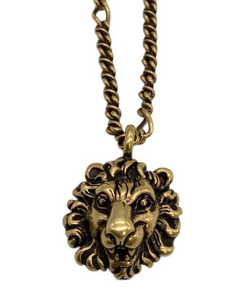 GUCCI（グッチ）GUCCI (グッチ) ライオンヘッドネックレス ゴールドカラーの古着・服飾アイテム