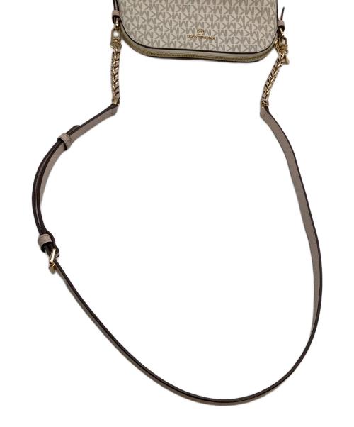 MICHAEL KORS（マイケル・コース）MICHAEL KORS (マイケル・コース) チェーンショルダーバッグ ホワイト×ピンクの古着・服飾アイテム