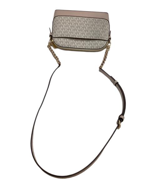 MICHAEL KORS（マイケル・コース）MICHAEL KORS (マイケル・コース) チェーンショルダーバッグ ホワイト×ピンクの古着・服飾アイテム