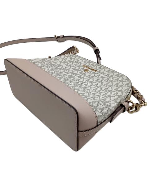 MICHAEL KORS（マイケル・コース）MICHAEL KORS (マイケル・コース) チェーンショルダーバッグ ホワイト×ピンクの古着・服飾アイテム
