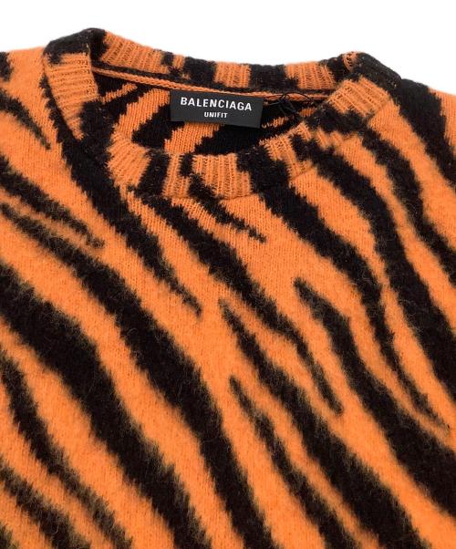 BALENCIAGA（バレンシアガ）BALENCIAGA (バレンシアガ) 厚手ニット オレンジ×ブラック サイズ:XSの古着・服飾アイテム