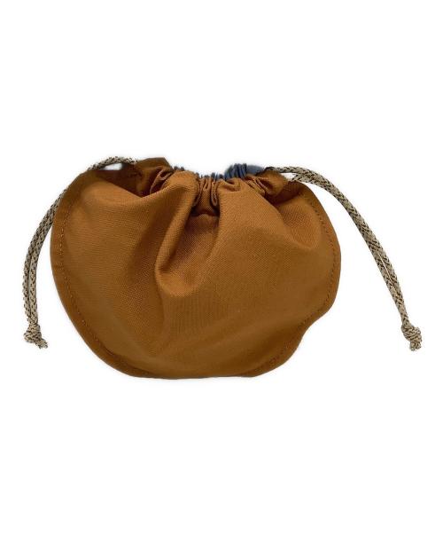 MARNI（マルニ）MARNI (マルニ) 巾着ポーチ ブルー×ブラウンの古着・服飾アイテム