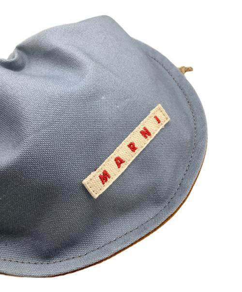 MARNI（マルニ）MARNI (マルニ) 巾着ポーチ ブルー×ブラウンの古着・服飾アイテム