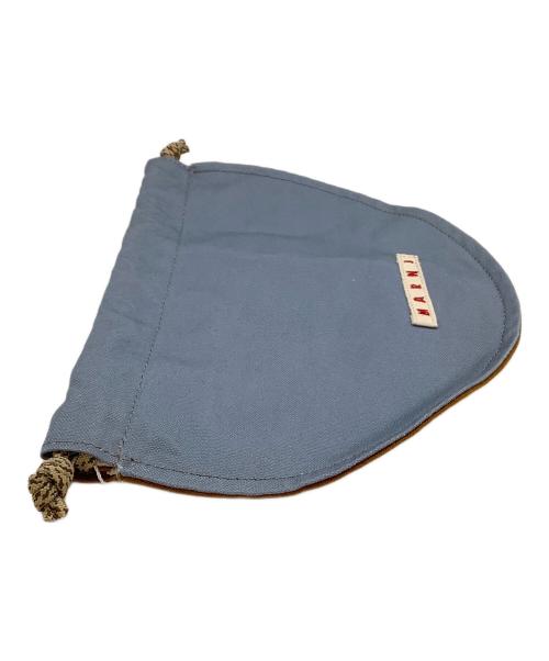 MARNI（マルニ）MARNI (マルニ) 巾着ポーチ ブルー×ブラウンの古着・服飾アイテム