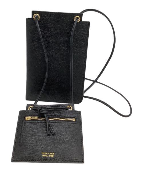 l'arcobaleno（ラルコバレーノ）l'arcobaleno (ラルコバレーノ) スマートダブルショルダーウォレット ブラックの古着・服飾アイテム