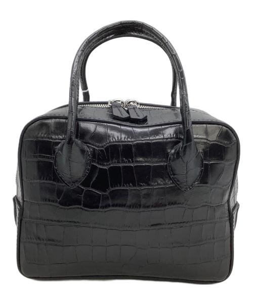 MAISON CANAU（メゾンカナウ）MAISON CANAU (メゾンカナウ) ボストンバッグ CROCO BOX-BOSTON ブラック 未使用品の古着・服飾アイテム