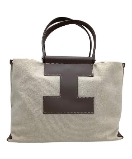 IACUCCI（イアクッチ）IACUCCI (イアクッチ) トートバッグ ソルベット M CANVAS/RUGA ベージュ×グレーの古着・服飾アイテム