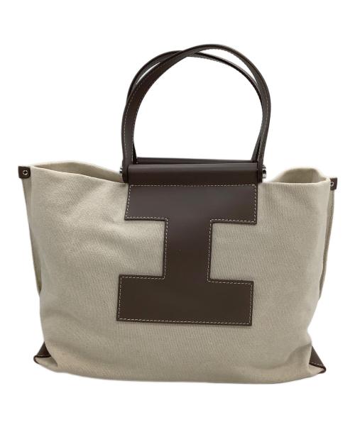 IACUCCI（イアクッチ）IACUCCI (イアクッチ) トートバッグ ソルベット M CANVAS/RUGA ベージュ×グレーの古着・服飾アイテム