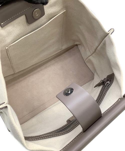 IACUCCI（イアクッチ）IACUCCI (イアクッチ) トートバッグ ソルベット M CANVAS/RUGA ベージュ×グレーの古着・服飾アイテム