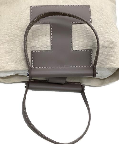 IACUCCI（イアクッチ）IACUCCI (イアクッチ) トートバッグ ソルベット M CANVAS/RUGA ベージュ×グレーの古着・服飾アイテム