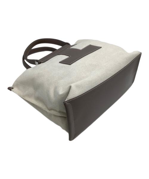 IACUCCI（イアクッチ）IACUCCI (イアクッチ) トートバッグ ソルベット M CANVAS/RUGA ベージュ×グレーの古着・服飾アイテム