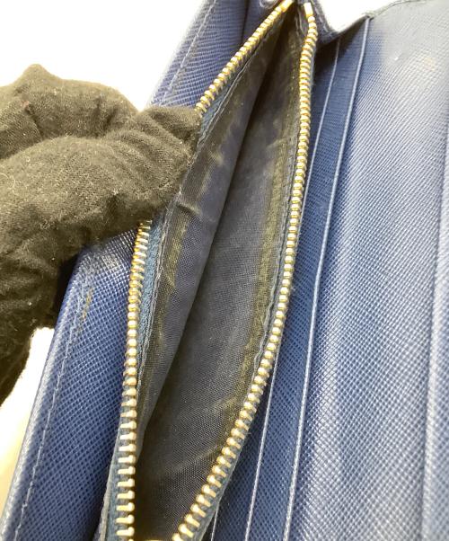 PRADA（プラダ）PRADA (プラダ) 長財布 サフィアーノ ネイビー×ゴールドの古着・服飾アイテム