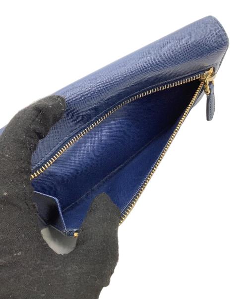 PRADA（プラダ）PRADA (プラダ) 長財布 サフィアーノ ネイビー×ゴールドの古着・服飾アイテム