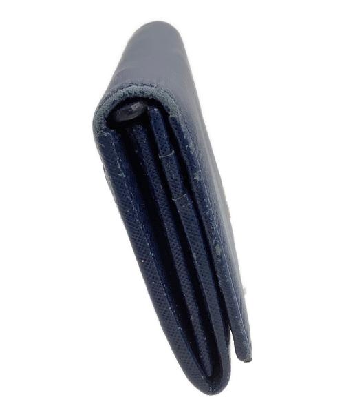 PRADA（プラダ）PRADA (プラダ) 長財布 サフィアーノ ネイビー×ゴールドの古着・服飾アイテム