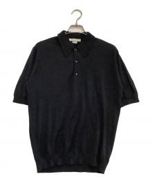JOHN SMEDLEY（ジョンスメドレー）の古着「ニットポロシャツ」｜ブラック
