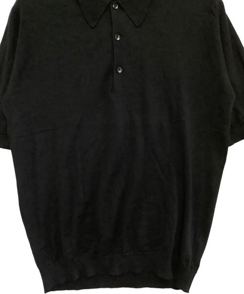 JOHN SMEDLEY（ジョンスメドレー）JOHN SMEDLEY (ジョンスメドレー) ニットポロシャツ ブラック サイズ:Sの古着・服飾アイテム