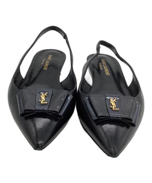 Saint Laurent Paris（サンローランパリ）Saint Laurent Paris (サンローランパリ) ポインテッドトゥパンプス　アナイス スリングバック ブラック サイズ:35 1/2の古着・服飾アイテム