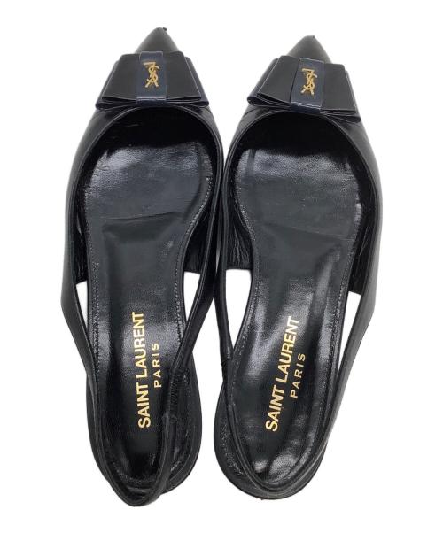 Saint Laurent Paris（サンローランパリ）Saint Laurent Paris (サンローランパリ) ポインテッドトゥパンプス　アナイス スリングバック ブラック サイズ:35 1/2の古着・服飾アイテム