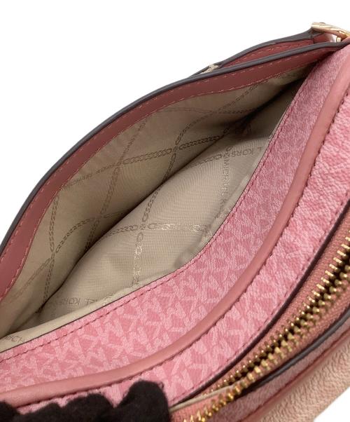 MICHAEL KORS（マイケル・コース）MICHAEL KORS (マイケル・コース) ショルダーバッグ  ブラッドショー ピンク×ホワイトの古着・服飾アイテム