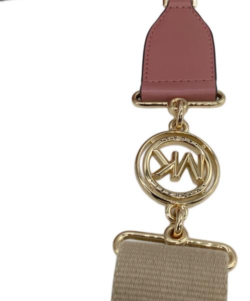 MICHAEL KORS（マイケル・コース）MICHAEL KORS (マイケル・コース) ショルダーバッグ  ブラッドショー ピンク×ホワイトの古着・服飾アイテム