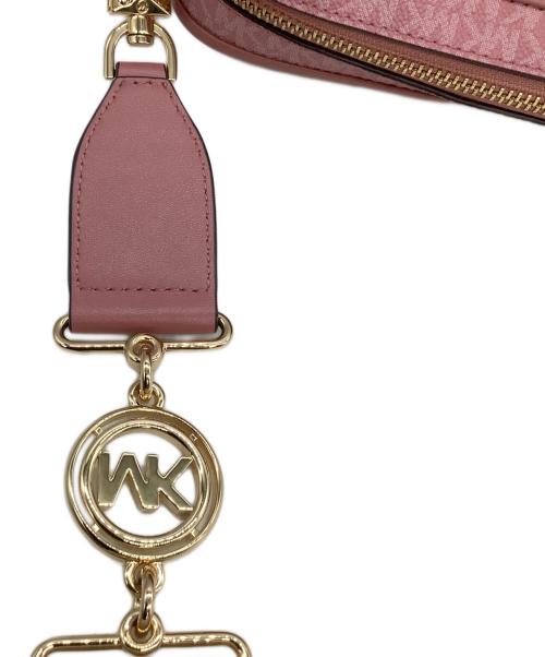 MICHAEL KORS（マイケル・コース）MICHAEL KORS (マイケル・コース) ショルダーバッグ  ブラッドショー ピンク×ホワイトの古着・服飾アイテム