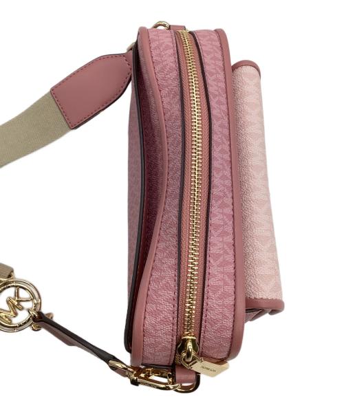 MICHAEL KORS（マイケル・コース）MICHAEL KORS (マイケル・コース) ショルダーバッグ  ブラッドショー ピンク×ホワイトの古着・服飾アイテム